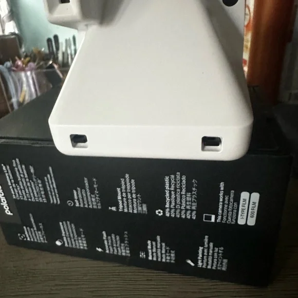 Polaroid NOW+ White Camera with Rainbow Accent